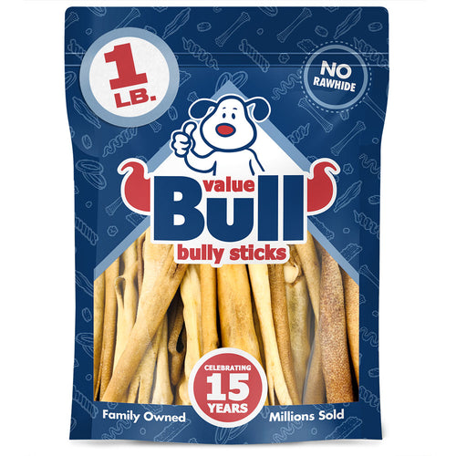 ValueBull Cow Tails Dog Chews, Varied Shapes, 1 Pound