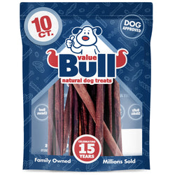 ValueBull Collagen Sticks, Long Lasting Beef Dog Chews, Healthy & Safe, Medium 12 Inch, 10 Count