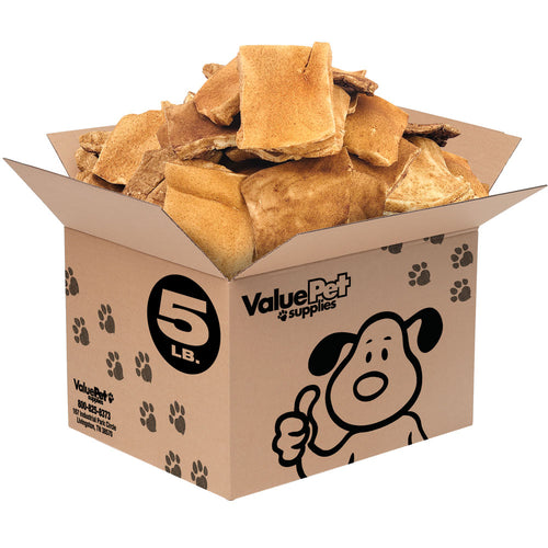 ValueBull Beef Cheek Chips for Dogs, Jumbo 4-5 Inch, Beef Flavored, 5 Pound