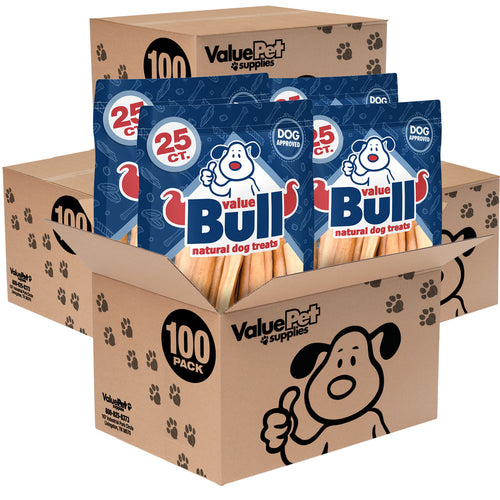 ValueBull Premium Cow Tails, Natural Dog Treats, Regular, 6 Inch, 400 Count