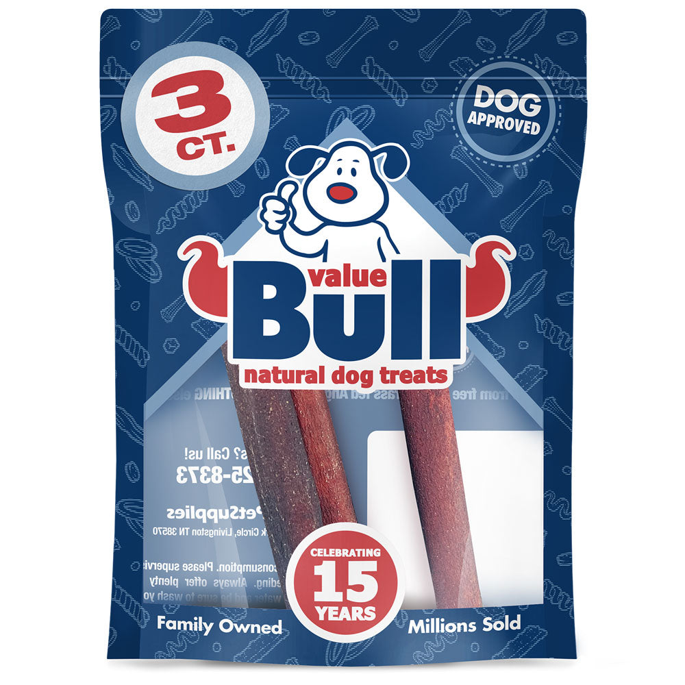 ValueBull USA Collagen Sticks, Premium Beef Dog Chews, 6" Jumbo, 3 Count (SAMPLE PACK)