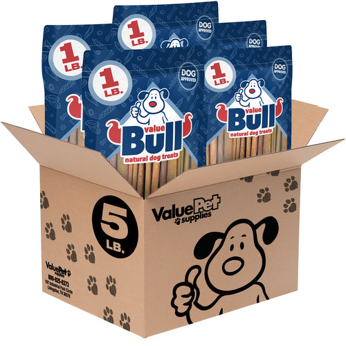 ValueBull USA Collagen Sticks, Premium Beef Dog Chews, Low Odor, 4-6" Varied, 5 Pound