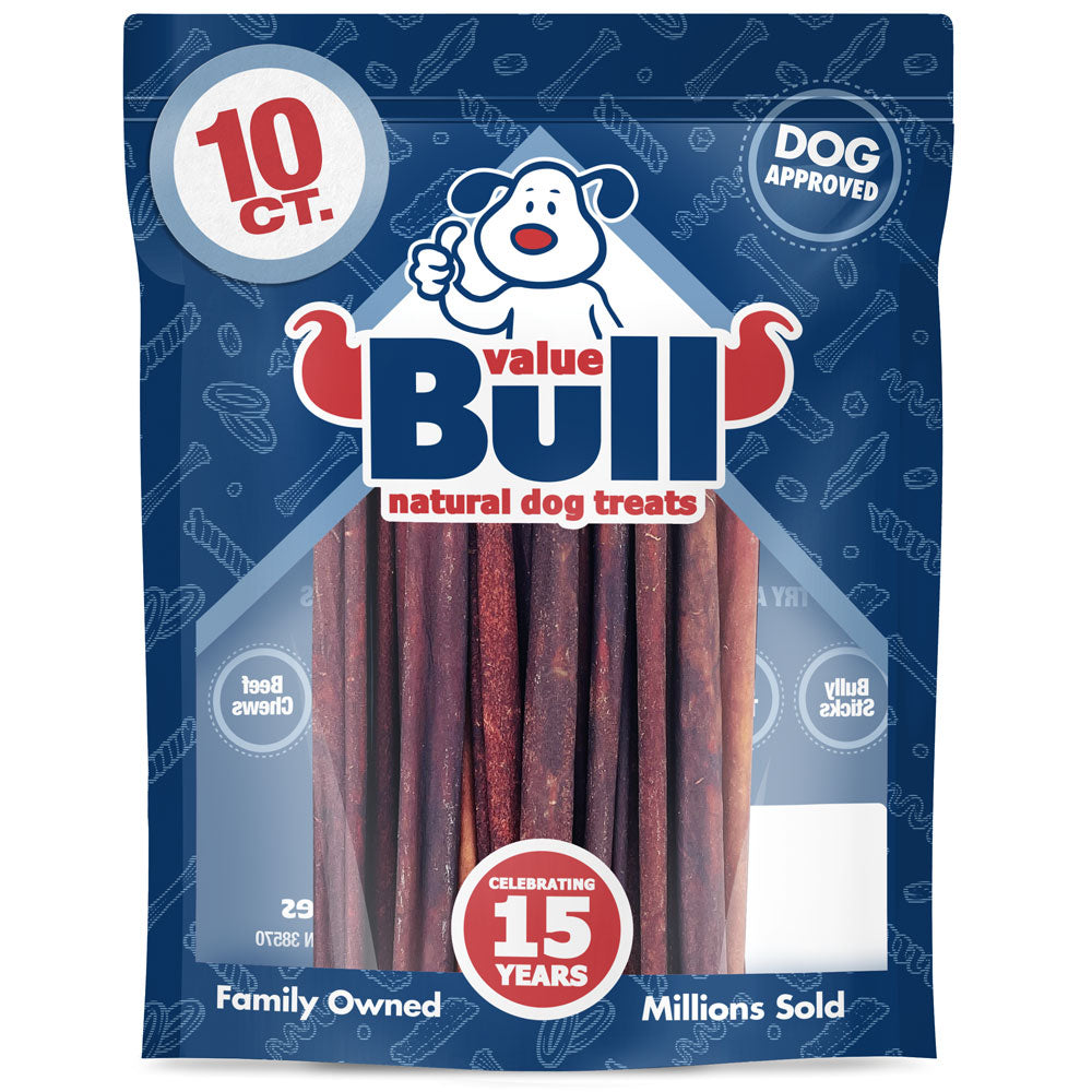 ValueBull USA Collagen Sticks, Premium Beef Dog Chews, 12" Medium, 10 Count
