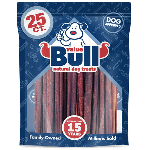 ValueBull USA Collagen Sticks, Premium Beef Dog Chews, 12" Medium, 25 Count