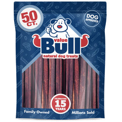 ValueBull USA Collagen Sticks, Premium Beef Dog Chews, 12" Medium, 50 Count