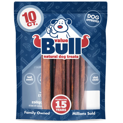ValueBull USA Collagen Sticks, Premium Beef Dog Chews, 12" Thick, 10 Count