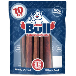 ValueBull USA Collagen Sticks, Premium Beef Dog Chews, 12" Jumbo, 10 Count
