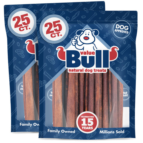 ValueBull USA Collagen Sticks, Premium Beef Dog Chews, 12" Thick, 50 Count