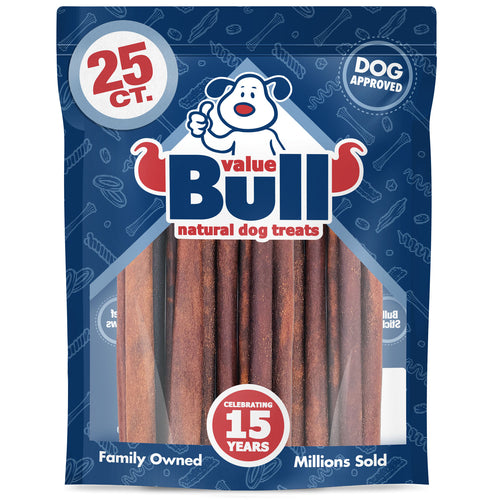ValueBull USA Collagen Sticks, Premium Beef Dog Chews, 12" Thick, 25 Count
