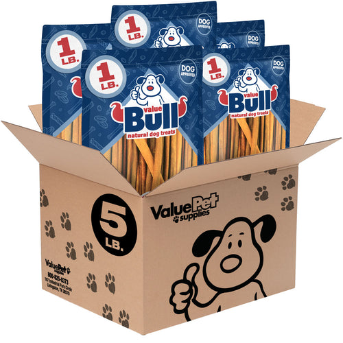 ValueBull USA Collagen Sticks, Premium Beef Dog Chews, 7-12" Varied, 5 Pound