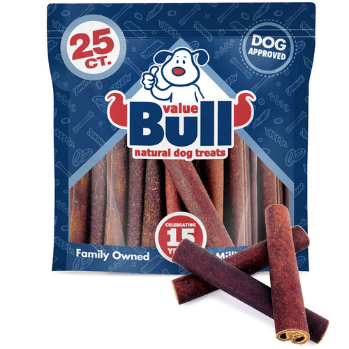 ValueBull USA Collagen Sticks, Premium Beef Dog Chews, 6" Super Jumbo, 25 Count