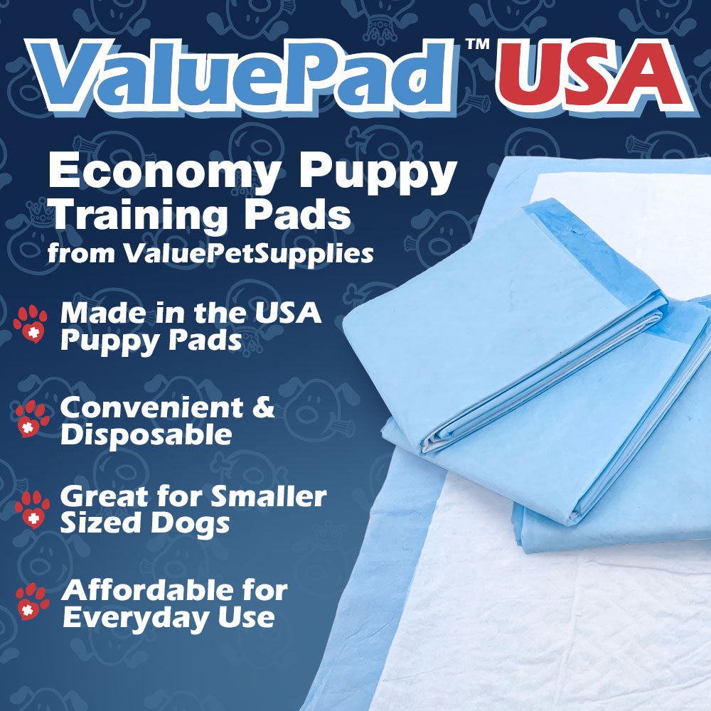 ValuePad USA Puppy Pads, Medium 22x23 Inch, 1,200 Count WHOLESALE PACK
