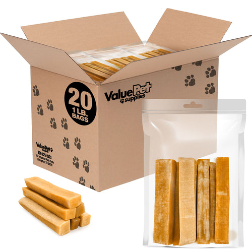 ValueBull Himalayan Yak Cheese Dog Chews, Medium, 20 lb RESALE PACKS (20 x 1 lb)
