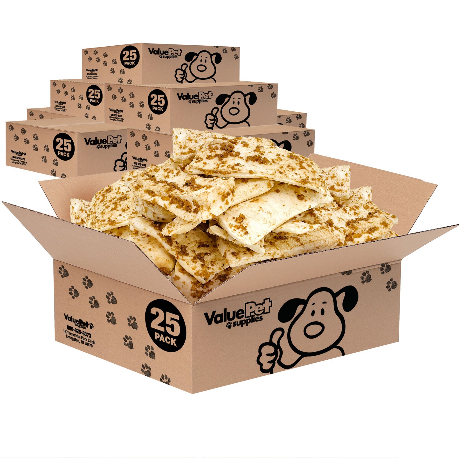 NEW ValueBull Cheek Slices, Premium Beef Dog Chews, 6 Inch, Bully Dust