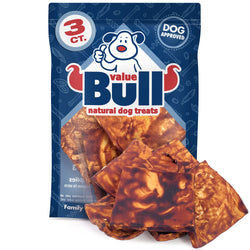 ValueBull Cheek Chips, Premium Beef Dog Chews, Beef Flavored, 3 Count