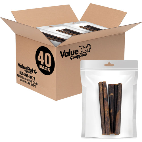 ValueBull USA Collagen Sticks, Premium Beef Small Dog Chews, Low Odor, 6" Thin, 200 Count RESALE PACKS (40 x 5 Count)