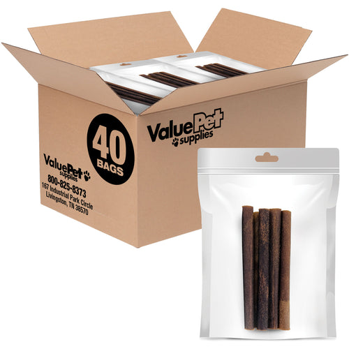 ValueBull USA Collagen Sticks, Premium Beef Dog Chews, Low Odor, 6" Medium, 200 Count RESALE PACKS (40 x 5 Count)