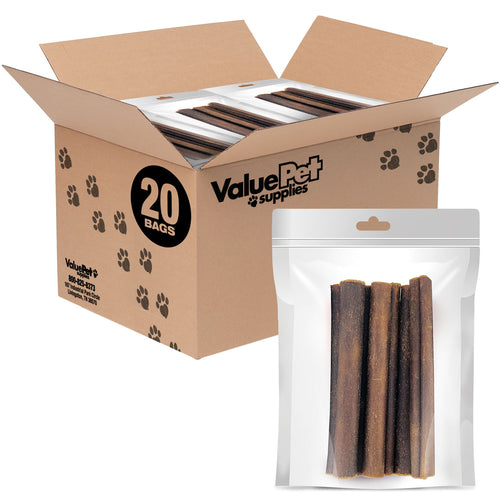 ValueBull USA Collagen Sticks, Premium Beef Dog Chews, Low Odor, 6" Thick, 100 Count RESALE PACKS (20 x 5 Count)