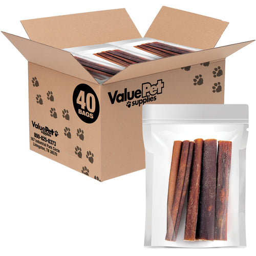 ValueBull Collagen Sticks, Beef Chews For Dogs, Thick 6 Inch, 200 Count RESALE PACKS (40 x 5 Count)