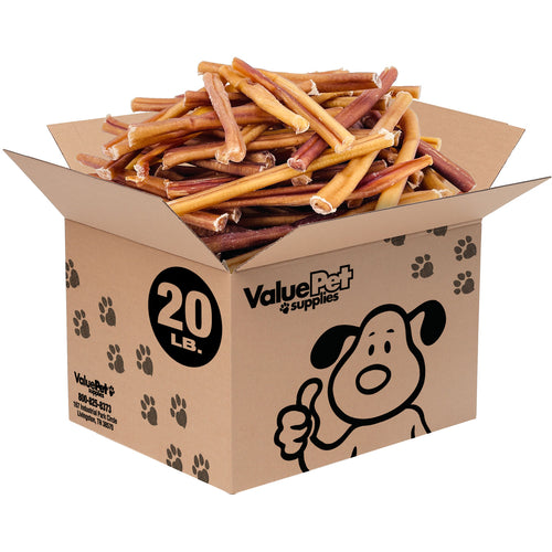 ValueBull USA Bully Sticks for Small Dogs, Thin 6 Inch, Odor Free, 20 Pounds (est. 640 Sticks) WHOLESALE PACK