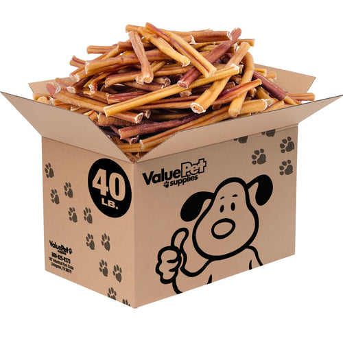 ValueBull USA Bully Sticks for Small Dogs, Thin 6 Inch, Odor Free, 40 Pounds (est. 1280 Sticks) WHOLESALE PACK