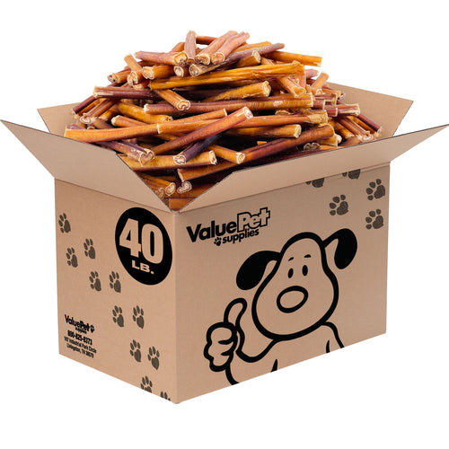 ValueBull Bully Sticks For Small Dogs, Thin 6 Inch, 40 Pounds (est. 1280 Sticks) WHOLESALE PACK