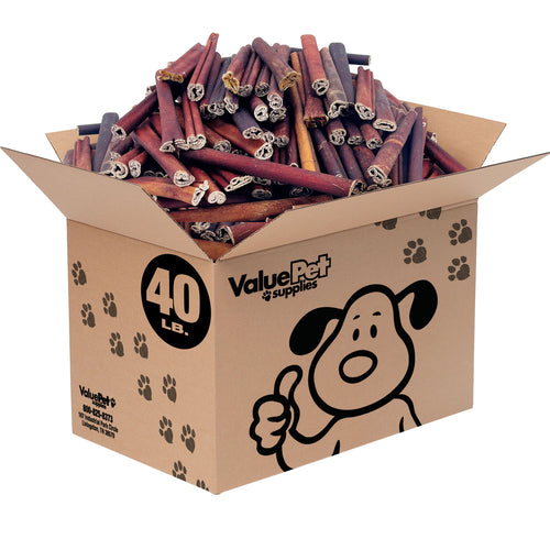 ValueBull USA Collagen Sticks, Premium Beef Dog Chews, Low Odor, 6" Thick, 40 Pound (est. 604 Sticks) WHOLESALE PACK