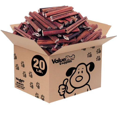 ValueBull USA Collagen Sticks, Premium Beef Dog Chews, Low Odor, 6" Medium, 20 Pound (est. 454 Sticks) WHOLESALE PACK