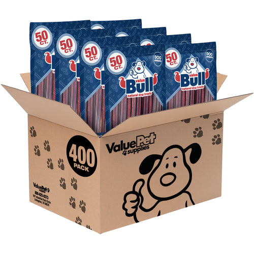 ValueBull USA Collagen Sticks, Premium Beef Dog Chews, 12" Medium, 400 Count