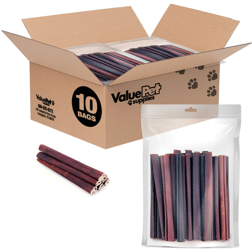 ValueBull Collagen Sticks, Beef Chews For Small Dogs, Thin 6 Inch, 200 Count RESALE PACKS (10 x 20 Count)