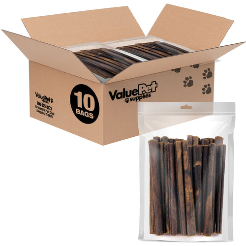 ValueBull USA Collagen Sticks, Premium Beef Small Dog Chews, 6" Thin, 200 Count RESALE PACKS (10 x 20 Count)