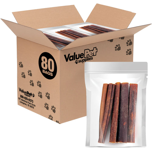 ValueBull Collagen Sticks, Beef Chews For Dogs, Thick 6 Inch, 400 Count RESALE PACKS (80 x 5 Count)