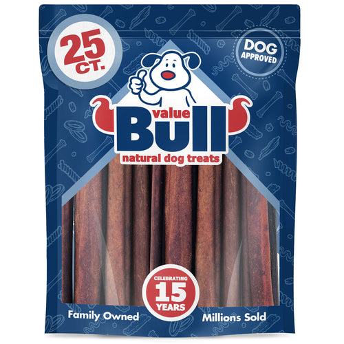 ValueBull Collagen Sticks, Long Lasting Beef Dog Chews, Healthy & Safe, Jumbo 12 Inch, 25 Count