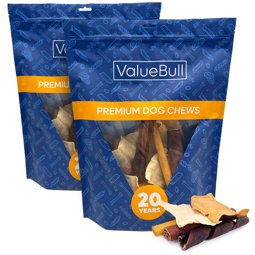 NEW- ValueBull USA Collagen Variety Mix, Beef Chews for Dogs, Smoked, Fun Shapes, 2 Pound