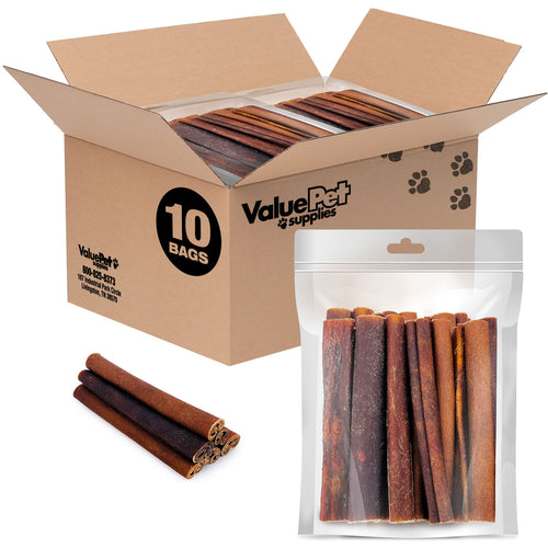 ValueBull Collagen Sticks, Long Lasting Beef Dog Chews, Healthy & Safe, Thick 6 Inch, 200 Count RESALE PACKS (10 x 20 Count)