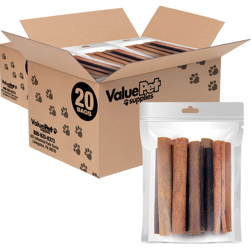 ValueBull USA Collagen Sticks, Premium Beef Dog Chews, 6" Jumbo, 200 Count RESALE PACKS (40 x 10 Count)