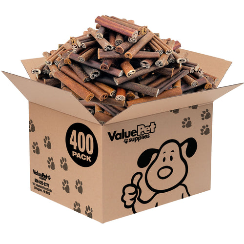 ValueBull USA Collagen Sticks, Premium Beef Dog Chews, Low Odor, 6" Jumbo, 400 Count BULK PACK