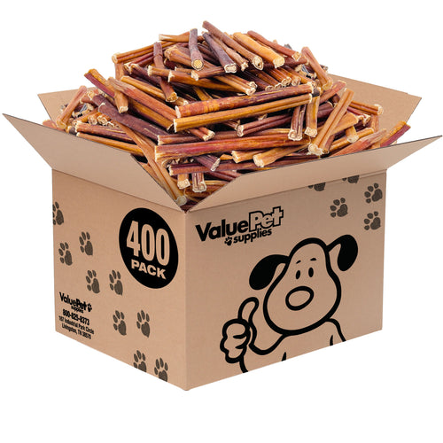 ValueBull Bully Sticks for Small Dogs, Thin 6 Inch, 400 Count WHOLESALE PACK