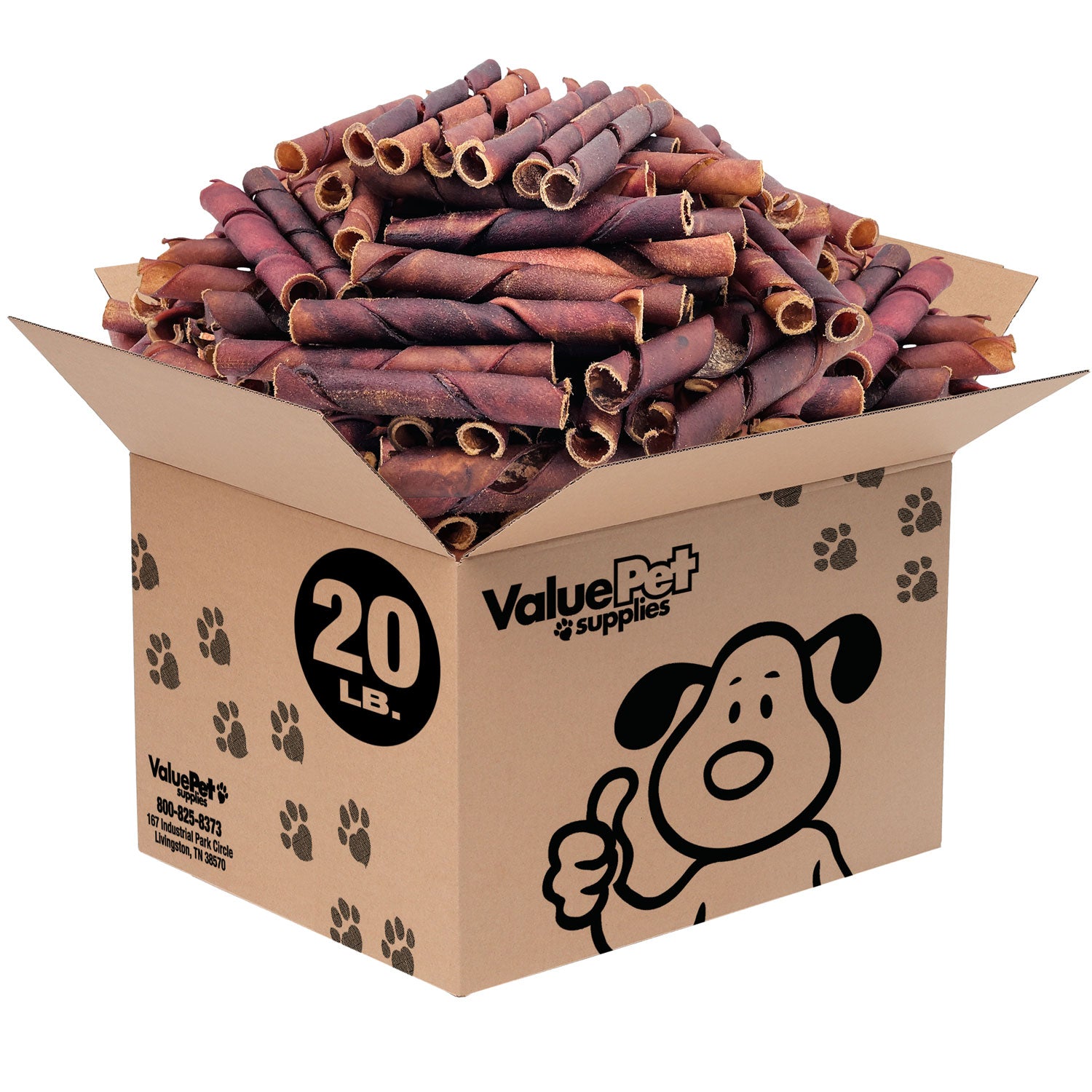 ValueBull USA Collagen Sticks For Small Dogs, Smoked, Thin Spirals, 5-6 Inch, 20 Pound BULK PACK