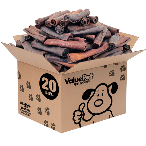NEW- ValueBull USA Beef Collagen Retriever Rolls, Varied Shapes, Medium, 20 Pound WHOLESALE PACK