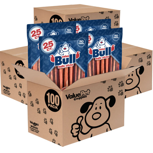 ValueBull Bully Sticks for Dogs, Super Jumbo 12 Inch, 400 Count