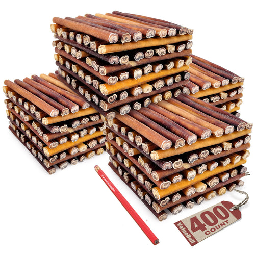ValueBull Bully Sticks for Dogs, Medium 6 Inch, 400 Count
