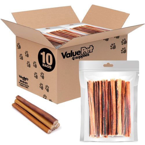 ValueBull Bully Sticks for Dogs, Medium 6 Inch, 100 Count RESALE PACKS (10 x 10 Count)