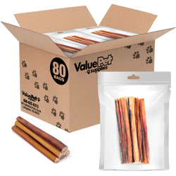ValueBull Bully Sticks for Dogs, Medium 6 Inch, 400 Count RESALE PACKS (80 x 5 Count)