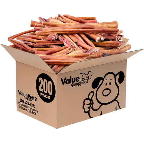 ValueBull Bully Sticks for Dogs, Thick 12 Inch, 200 Count WHOLESALE PACK