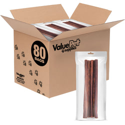 ValueBull USA Collagen Sticks, Premium Beef Dog Chews, 12" Thick, 400 Count RESALE PACKS (80 x 5 Count)