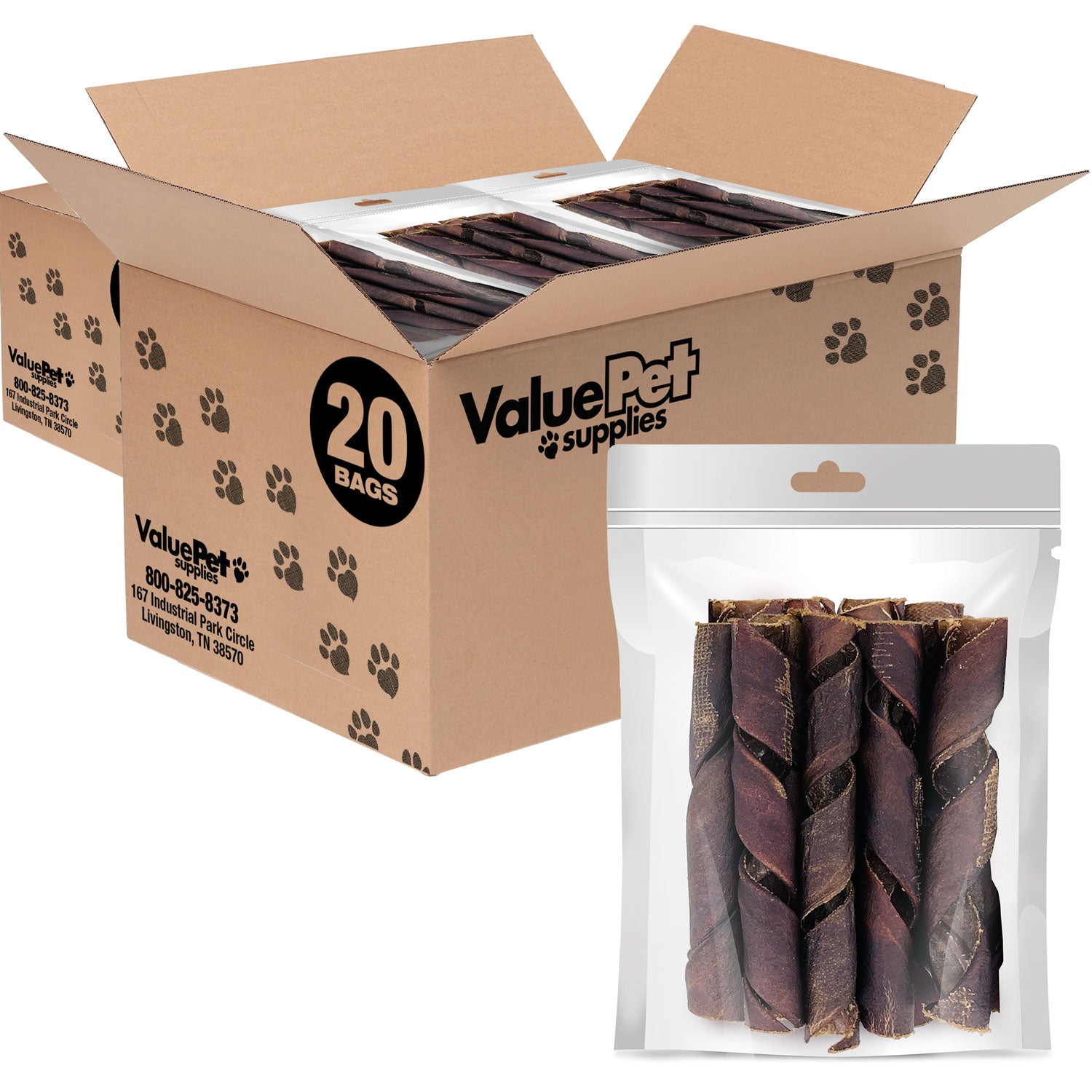ValueBull USA Collagen Sticks For Small Dogs, Smoked, Thin Spirals, 5-6 Inch, 400 Count RESALE PACKS (40 x 10 Count)