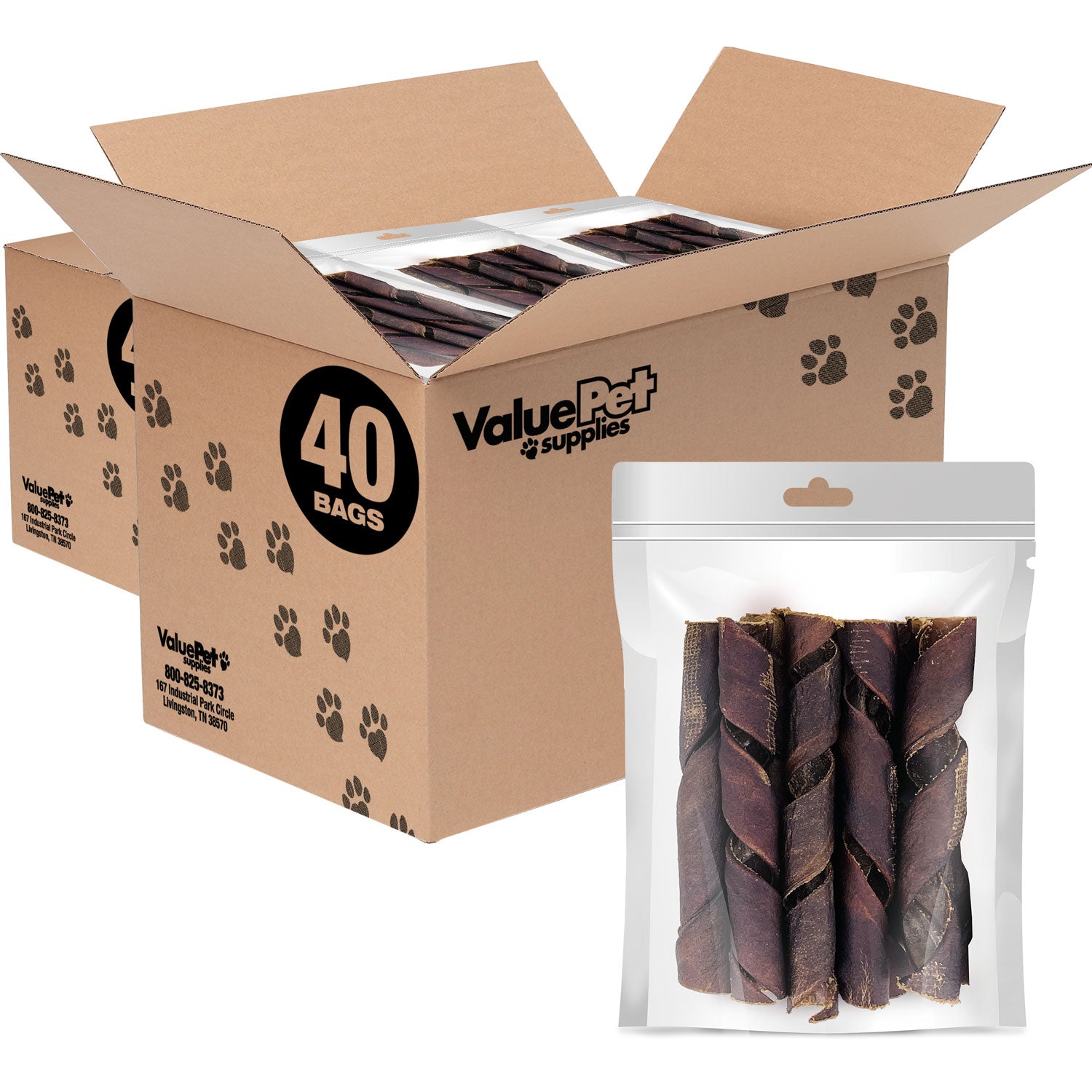 ValueBull USA Collagen Sticks For Small Dogs, Smoked, Thin Spirals, 5-6 Inch, 400 Count RESALE PACKS (80 x 5 Count)