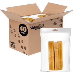 ValueBull Himalayan Yak Cheese Dog Chews, Large, 40 Pound RESALE PACKS (3 bars per bag)