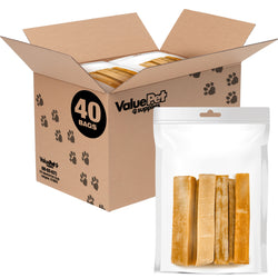 ValueBull Himalayan Yak Cheese Dog Chews, Medium, 40 Pound RESALE PACKS (5 bars per bag)